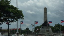 Flag of the Philippines at Rizal Monument - Manila