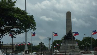 Flag of the Philippines at Rizal Monument - Manila
